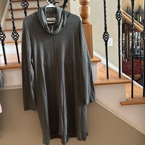 Dark green , cow neck sweater dress, size large